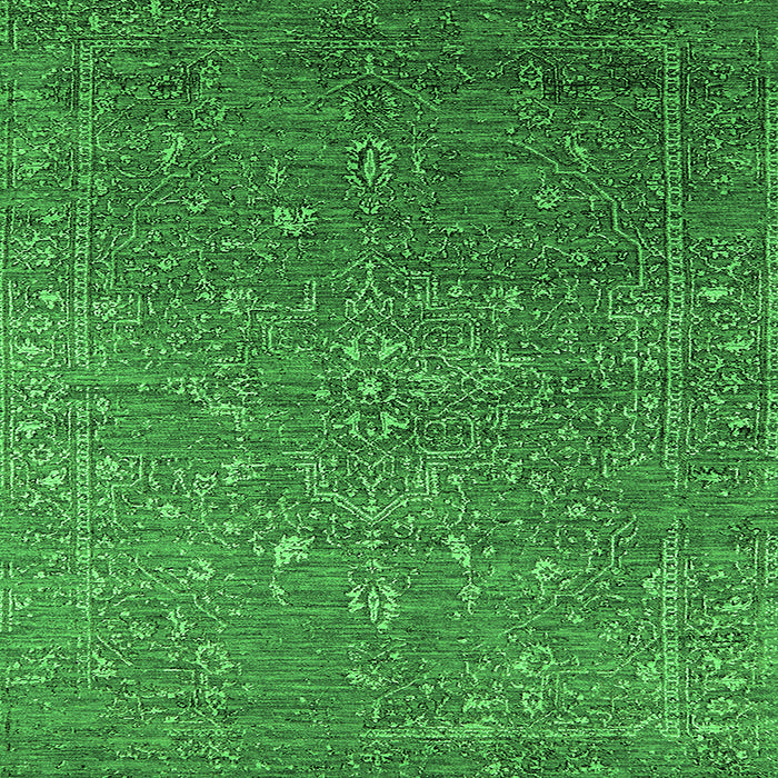Square Oriental Green Industrial Rug, urb2604grn
