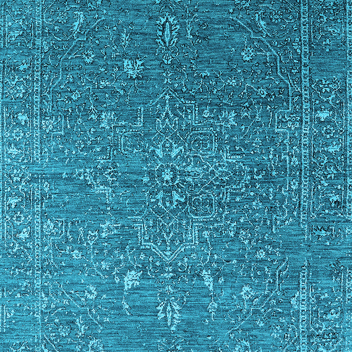 Machine Washable Oriental Light Blue Industrial Rug, wshurb2604lblu