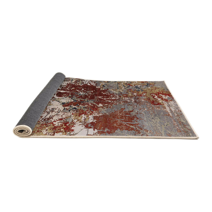 Sideview of Mid-Century Modern Dark Sienna Brown Oriental Rug, urb2605