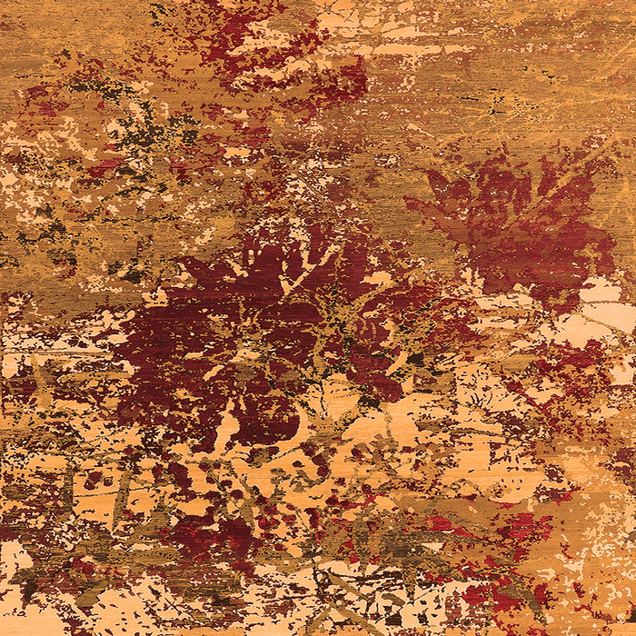 Square Oriental Orange Industrial Rug, urb2605org