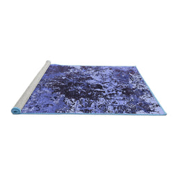 Sideview of Machine Washable Oriental Blue Industrial Rug, wshurb2605blu