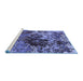 Sideview of Machine Washable Oriental Blue Industrial Rug, wshurb2605blu