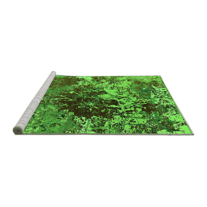 Sideview of Machine Washable Oriental Green Industrial Area Rugs, wshurb2605grn