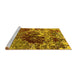 Sideview of Machine Washable Oriental Yellow Industrial Rug, wshurb2605yw