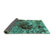 Sideview of Oriental Turquoise Industrial Rug, urb2605turq