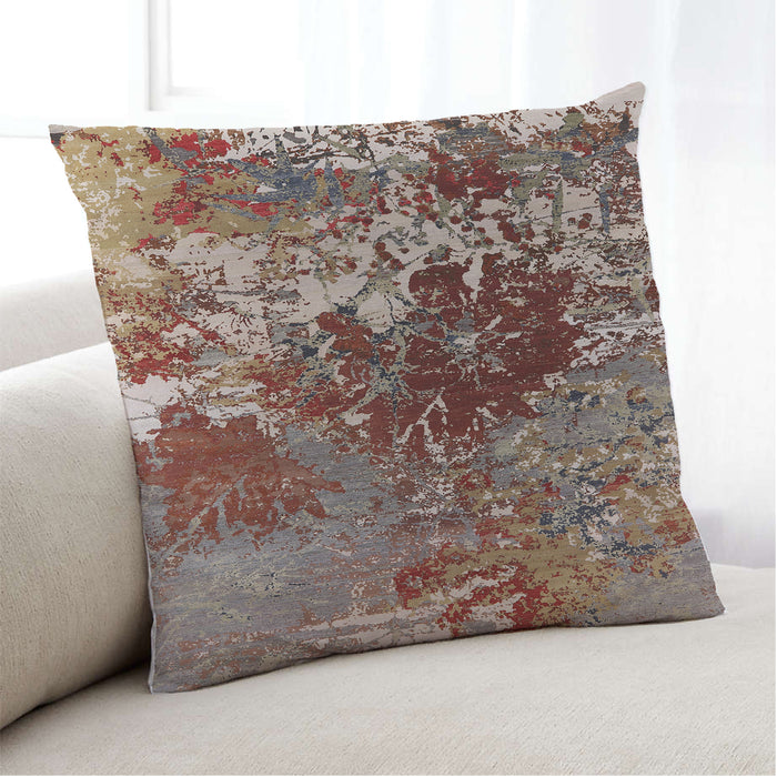 Lifestyle Image of Mid-Century Modern Urban Square Dark Sienna Brown Throw Pillow, 18 inch by 18 inch, pwurb2605