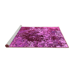 Sideview of Machine Washable Oriental Pink Industrial Rug, wshurb2605pnk