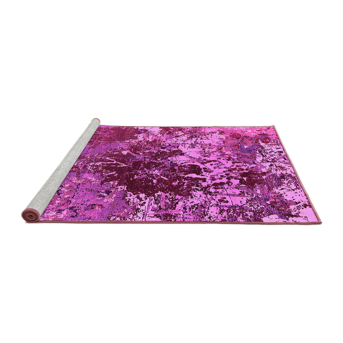 Sideview of Machine Washable Oriental Pink Industrial Rug, wshurb2605pnk
