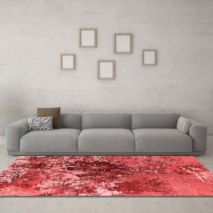 Industrial Red Washable Rugs