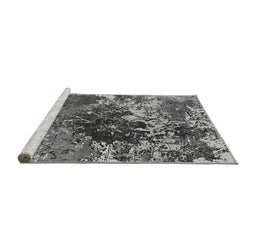 Sideview of Machine Washable Oriental Gray Industrial Rug, wshurb2605gry