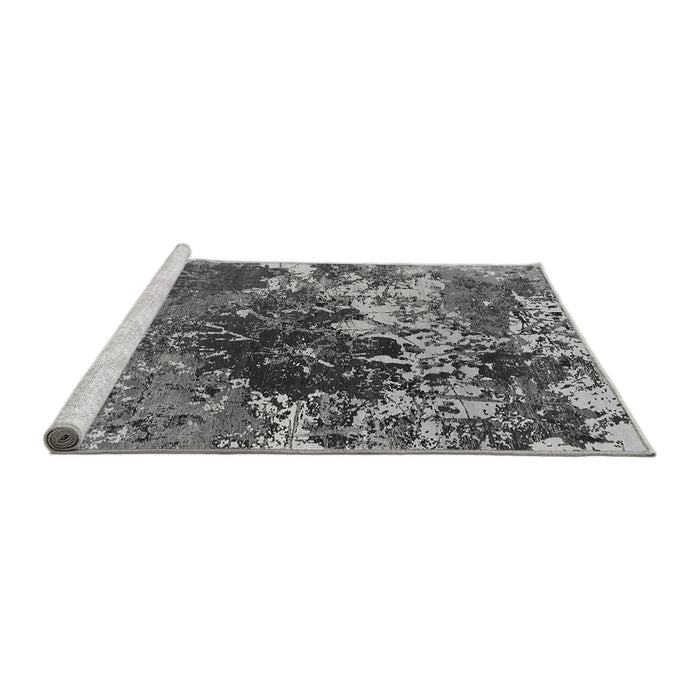 Sideview of Machine Washable Oriental Gray Industrial Rug, wshurb2605gry
