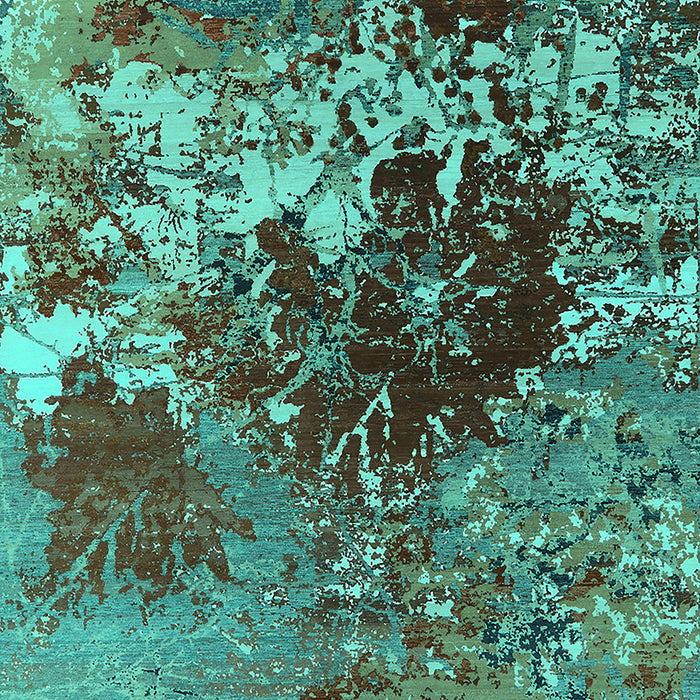 Machine Washable Oriental Turquoise Industrial Area Rugs, wshurb2605turq