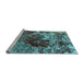 Sideview of Machine Washable Oriental Light Blue Industrial Rug, wshurb2605lblu