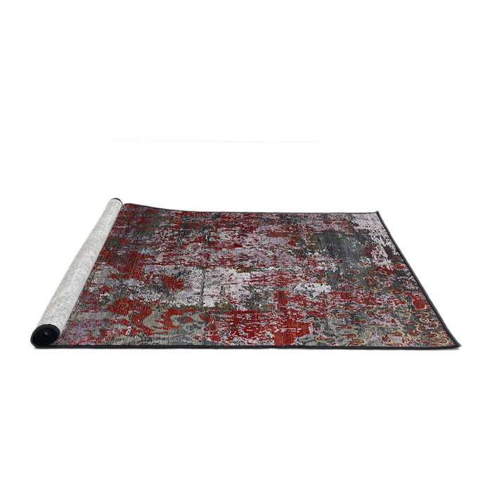 Sideview of Machine Washable Industrial Modern Gunmetal Gray Rug, wshurb2606