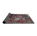 Sideview of Mid-Century Modern Gunmetal Gray Oriental Rug, urb2606