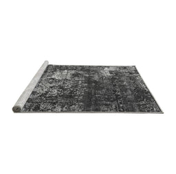 Sideview of Machine Washable Oriental Gray Industrial Rug, wshurb2606gry