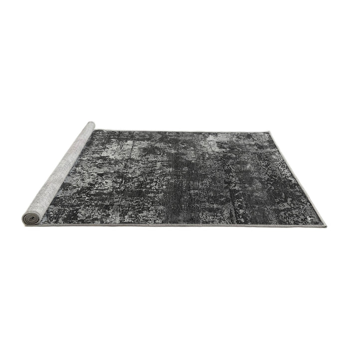 Sideview of Machine Washable Oriental Gray Industrial Rug, wshurb2606gry