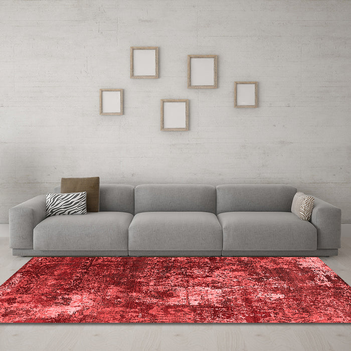 Industrial Red Washable Rugs