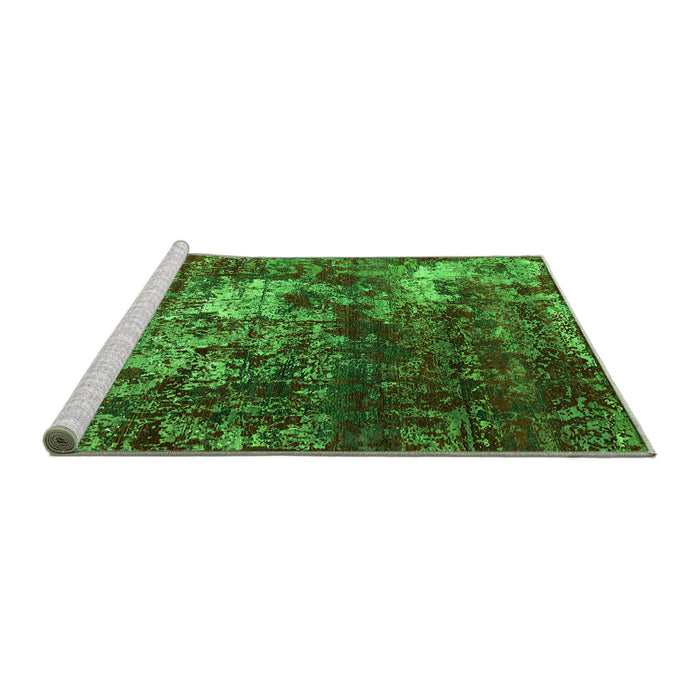 Sideview of Machine Washable Oriental Green Industrial Area Rugs, wshurb2606grn