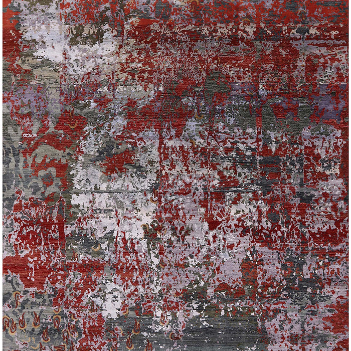 Mid-Century Modern Gunmetal Gray Oriental Rug, urb2606