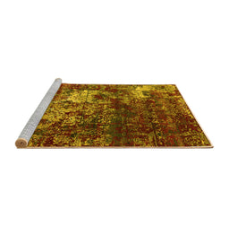 Sideview of Machine Washable Oriental Yellow Industrial Rug, wshurb2606yw