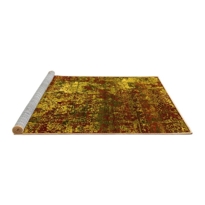 Sideview of Machine Washable Oriental Yellow Industrial Rug, wshurb2606yw