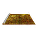 Sideview of Machine Washable Oriental Yellow Industrial Rug, wshurb2606yw