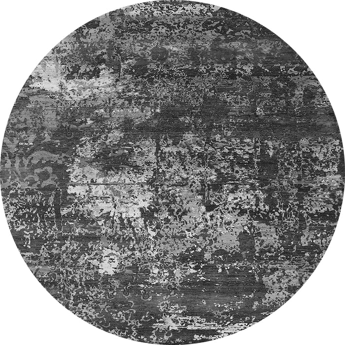 Round Oriental Gray Industrial Rug, urb2606gry