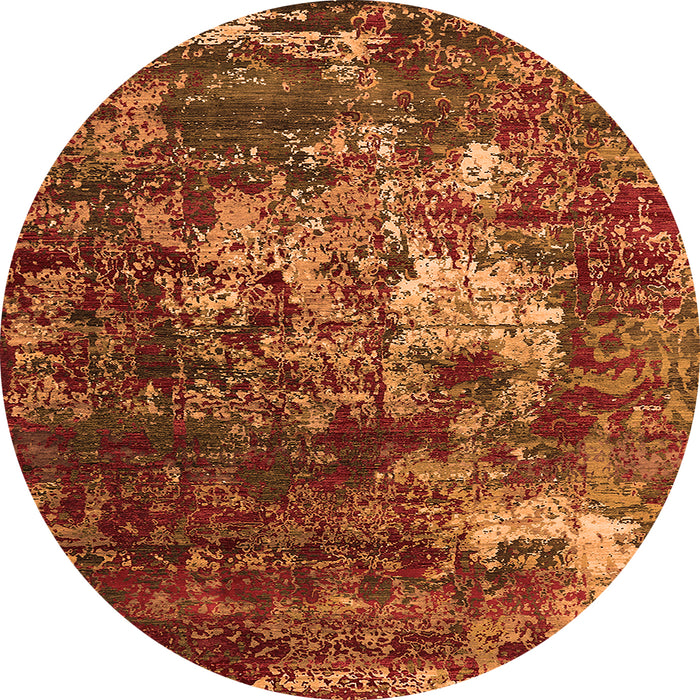 Round Oriental Orange Industrial Rug, urb2606org