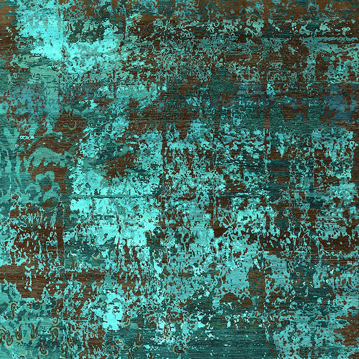 Machine Washable Oriental Turquoise Industrial Area Rugs, wshurb2606turq