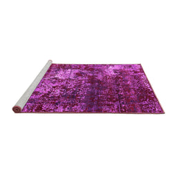 Sideview of Machine Washable Oriental Pink Industrial Rug, wshurb2606pnk