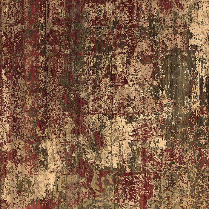 Square Oriental Brown Industrial Rug, urb2606brn