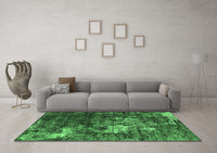 Machine Washable Oriental Emerald Green Industrial Rug, wshurb2606emgrn