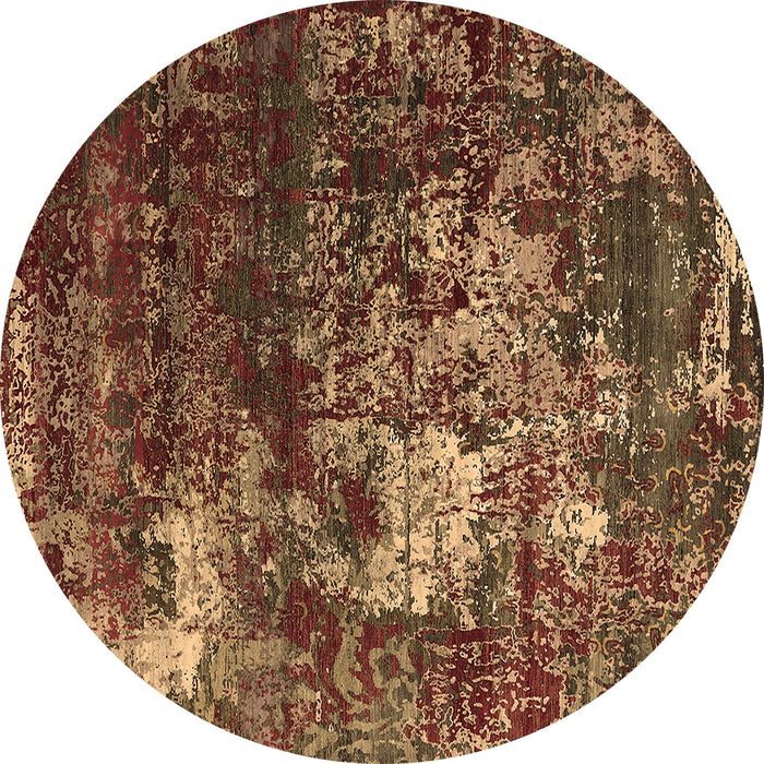 Round Oriental Brown Industrial Rug, urb2606brn