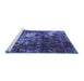 Sideview of Machine Washable Oriental Blue Industrial Rug, wshurb2606blu