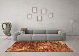 Machine Washable Oriental Orange Industrial Area Rugs in a Living Room, wshurb2606org