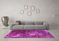 Machine Washable Oriental Pink Industrial Rug, wshurb2606pnk