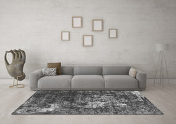 Machine Washable Oriental Gray Industrial Rug in a Living Room,, wshurb2606gry