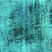 Square Oriental Turquoise Industrial Rug, urb2607turq