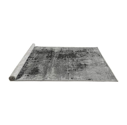 Sideview of Machine Washable Oriental Gray Industrial Rug, wshurb2607gry