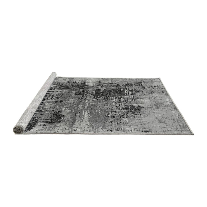 Sideview of Machine Washable Oriental Gray Industrial Rug, wshurb2607gry