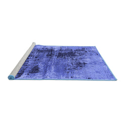 Sideview of Machine Washable Oriental Blue Industrial Rug, wshurb2607blu