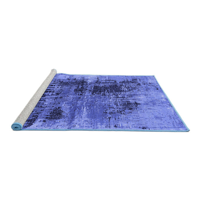 Sideview of Machine Washable Oriental Blue Industrial Rug, wshurb2607blu