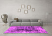 Machine Washable Oriental Pink Industrial Rug in a Living Room, wshurb2607pnk