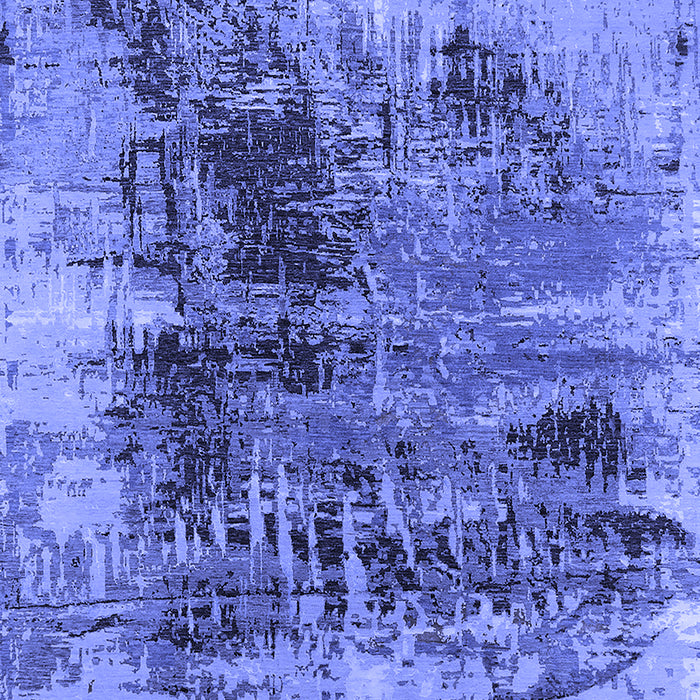 Machine Washable Oriental Blue Industrial Rug, wshurb2607blu