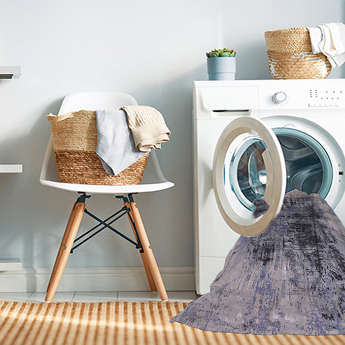 Machine Washable Industrial Modern Grape Purple Rug in a Washing Machine, wshurb2607