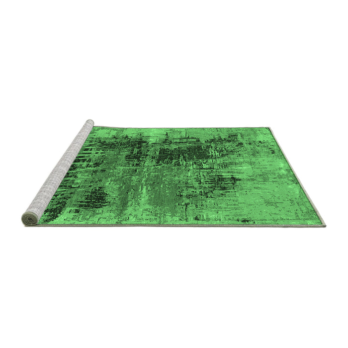 Sideview of Machine Washable Oriental Emerald Green Industrial Area Rugs, wshurb2607emgrn