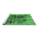 Sideview of Machine Washable Oriental Emerald Green Industrial Area Rugs, wshurb2607emgrn