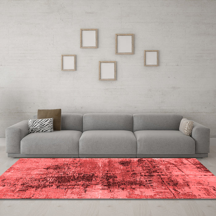 Industrial Red Washable Rugs