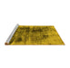 Sideview of Machine Washable Oriental Yellow Industrial Rug, wshurb2607yw